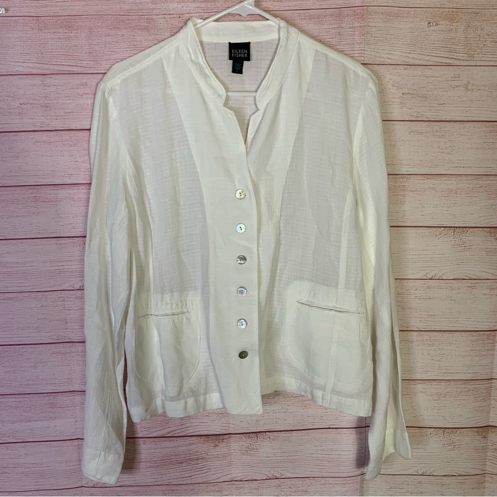 Eileen‎ Fisher Light Weight Linen Blend Jacket Size Large
